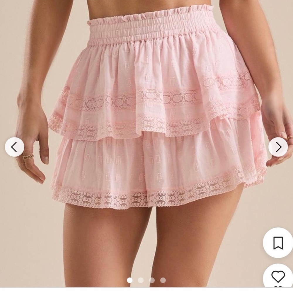Altar'd State Blush Lace Mini Skirt